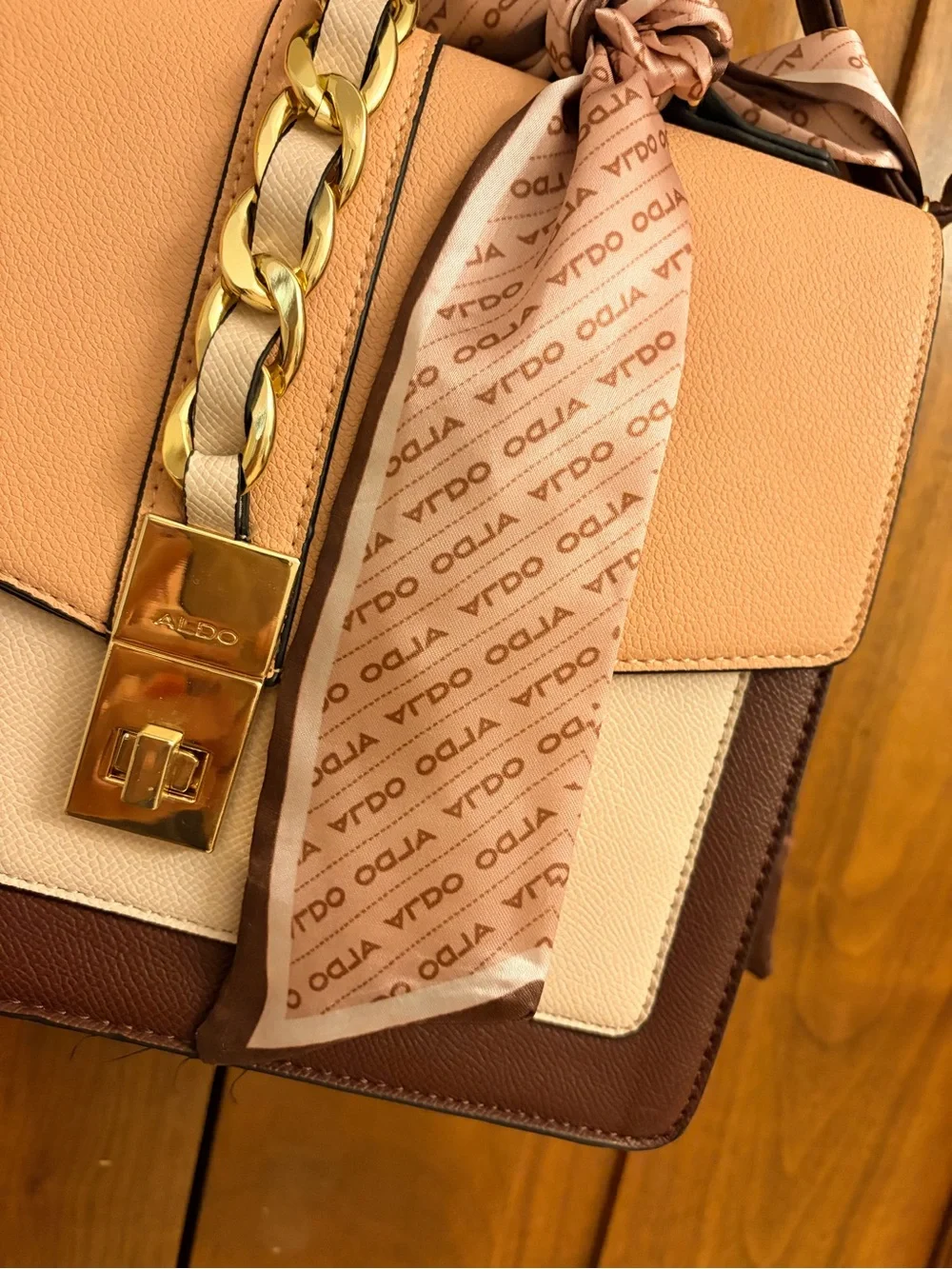 Structured Colorblock Leather Satchel - pink and burgundy